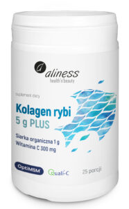 Kolagen rybi PLUS z MSM i witaminą C marki Aliness – suplement diety w proszku
