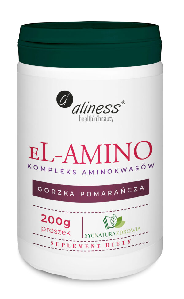 eL-AMINO kompleks aminokwasów gorzka pomarańcza Aliness – suplement diety w proszku 200 g