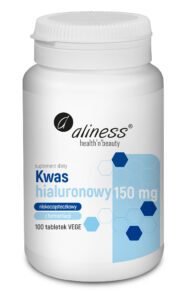 Kwas hialuronowy niskocząsteczkowy 150 mg – suplement diety dla wegan, naturalny, 100 tabletek