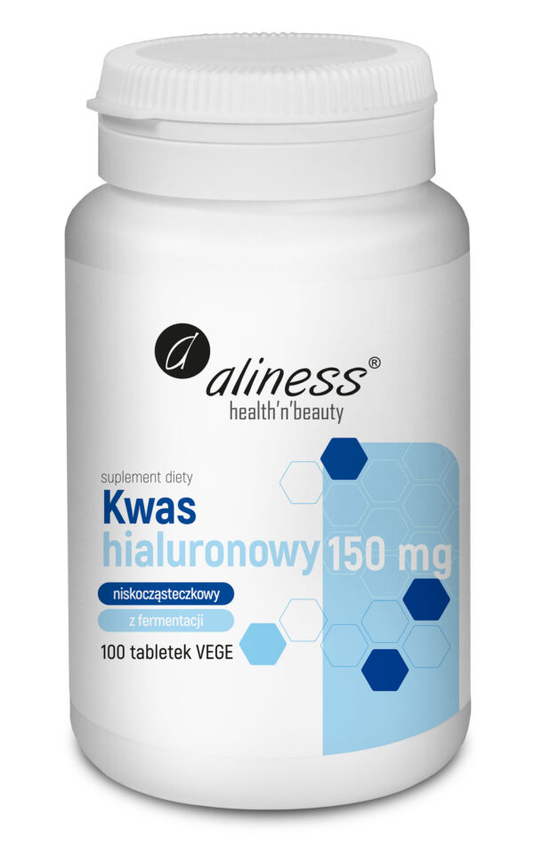Kwas hialuronowy niskocząsteczkowy 150 mg – suplement diety dla wegan, naturalny, 100 tabletek