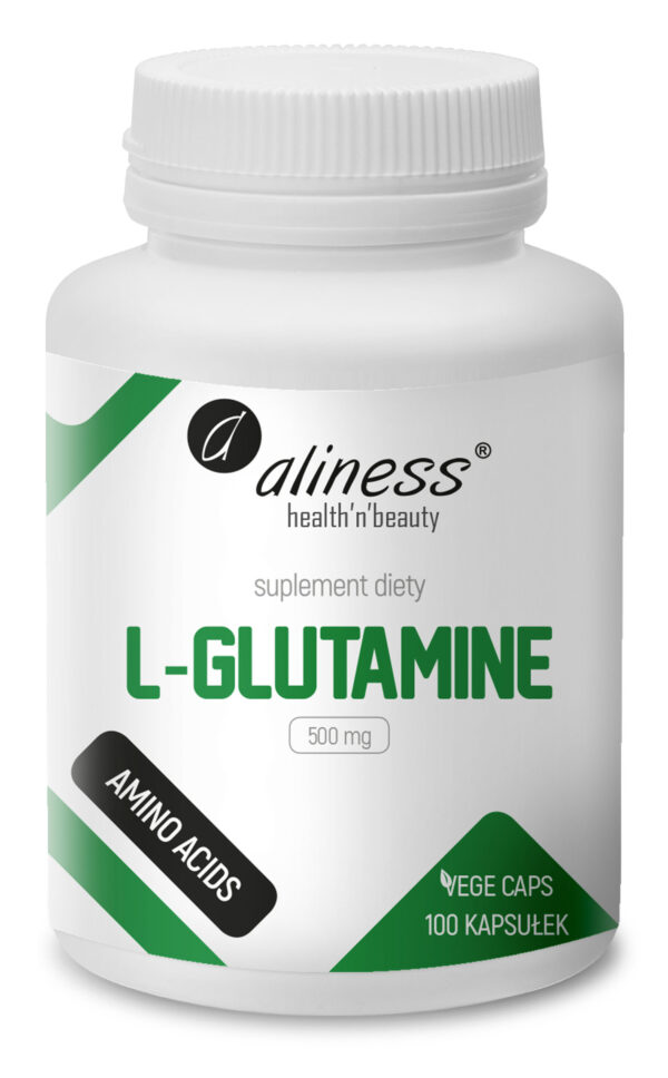 L-Glutamine 500 mg Aliness – L-glutamina w kapsułkach VEGE, 100 sztuk
