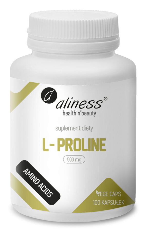 L-Proline 500 mg marki Aliness – suplement diety, 100 kapsułek vege