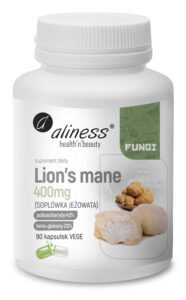Lion’s Mane 400 mg Aliness – ekstrakt z soplówki jeżowatej Hericium erinaceus
