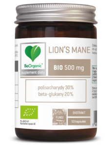 Lion’s Mane BIO 500 mg – ekologiczny ekstrakt z soplówki jeżowatej BeOrganic