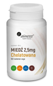 Miedź Chelatowana 2,5 mg Aliness – suplement diety, 100 tabletek