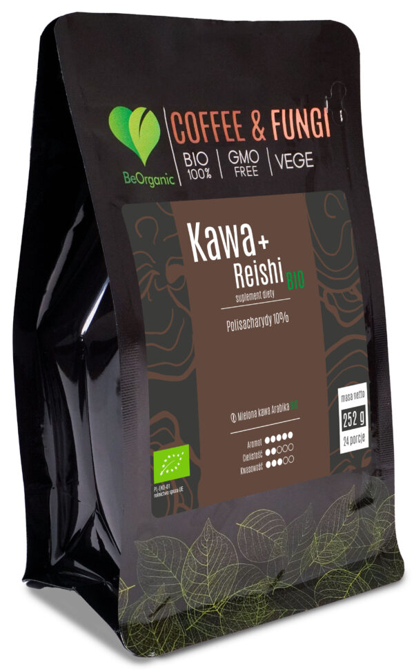 Kawa Arabica mielona + Reishi BIO 252 g – ekologiczna kawa z ekstraktem Reishi