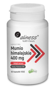 Mumio Himalajskie Shilajit 400 mg Aliness – naturalny ekstrakt z Himalajów, 90 kapsułek VEGE