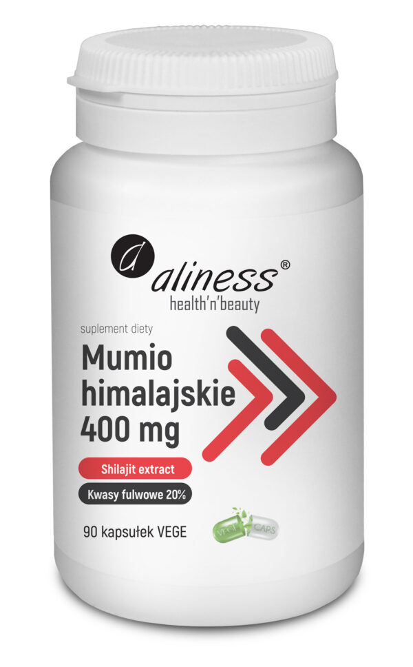 Mumio Himalajskie Shilajit 400 mg Aliness – naturalny ekstrakt z Himalajów, 90 kapsułek VEGE