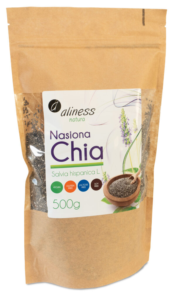 Nasiona Chia Aliness – szałwia hiszpańska (Salvia hispanica) bogata w błonnik i kwasy omega-3