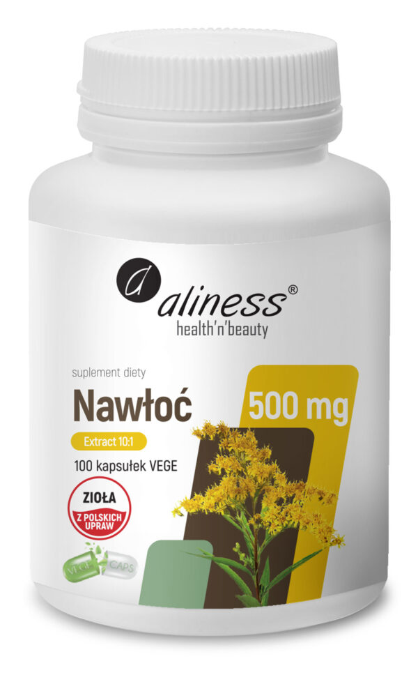 Nawłoć Aliness 500 mg – ekstrakt 10:1 z ziela nawłoci pospolitej (Solidago virgaurea L.), 100 kapsułek VEGE