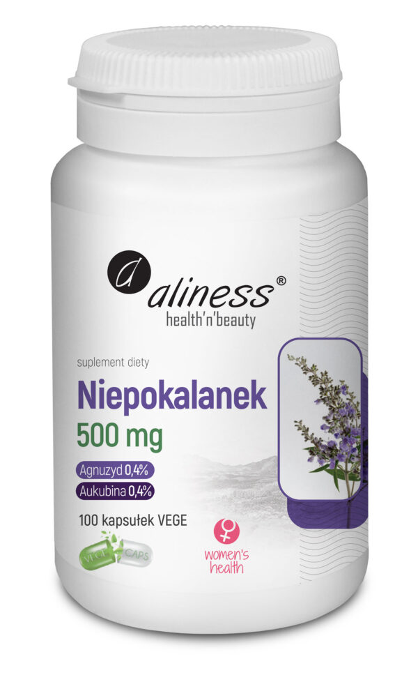 Niepokalanek 500 mg – ekstrakt z Vitex agnus-castus o podwójnej standaryzacji, 100 kapsułek VEGE