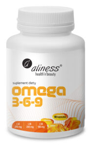 Omega 3-6-9 Aliness – kompleks kwasów tłuszczowych EPA, DHA, ALA, LA i oleinowego w kapsułkach miękkich