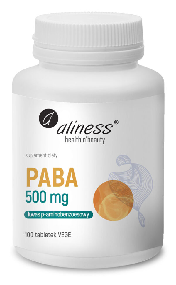 PABA 500 mg Aliness – kwas p-aminobenzoesowy, naturalne wsparcie metabolizmu i podziału komórek