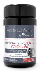 ProbioBalance by Aliness Bifidobacterium FORTE Balance NO FOSS – probiotyk 20 mld bakterii/kaps., 60 kapsułek Vege.