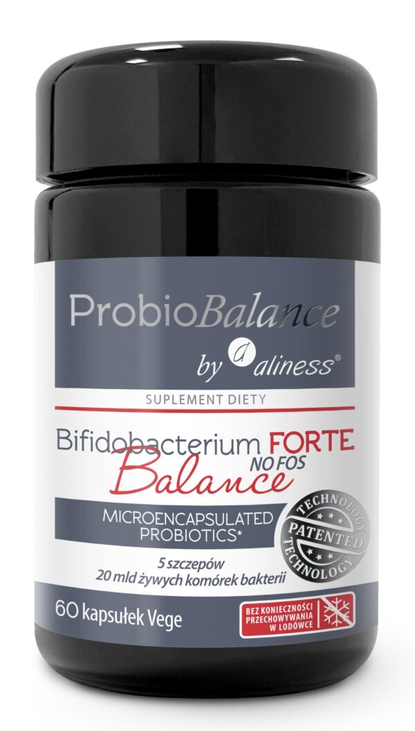 ProbioBalance by Aliness Bifidobacterium FORTE Balance NO FOSS – probiotyk 20 mld bakterii/kaps., 60 kapsułek Vege.