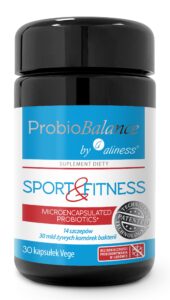 ProbioBalance Sport & Fitness Balance – probiotyk dla osób aktywnych, 30 mld bakterii/kaps., 14 szczepów, Fibregum™ Bio LAW