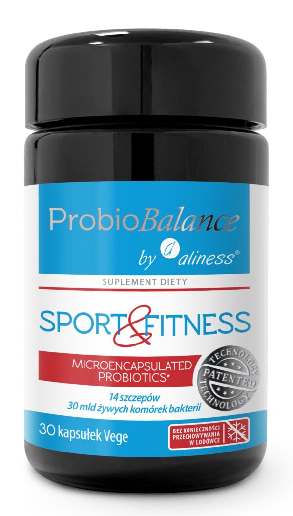 ProbioBalance Sport & Fitness Balance – probiotyk dla osób aktywnych, 30 mld bakterii/kaps., 14 szczepów, Fibregum™ Bio LAW