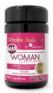 ProbioBalance by Aliness Woman Balance MAX – probiotyk dla kobiet, 20 miliardów bakterii w kapsułce.