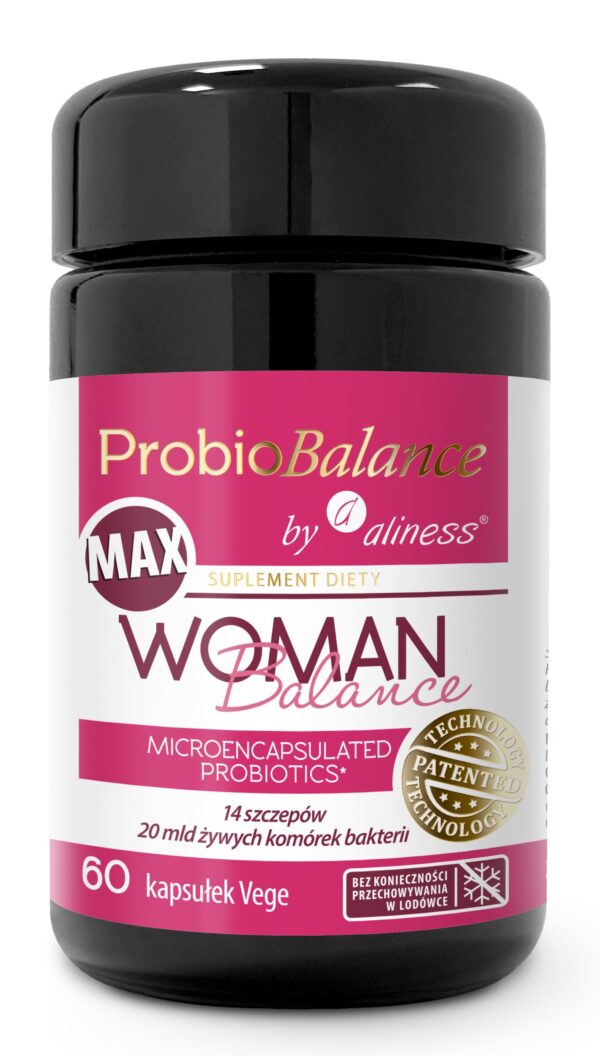 ProbioBalance by Aliness Woman Balance MAX – probiotyk dla kobiet, 20 miliardów bakterii w kapsułce.