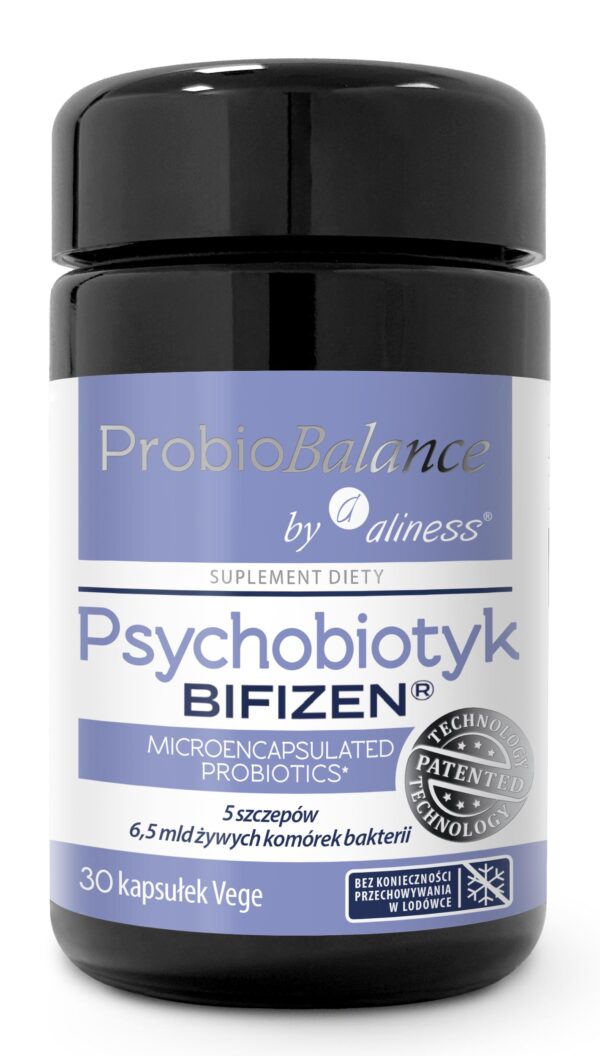 Psychobiotyk BIFIZEN® MAX – suplement diety Aliness, probiotyk wspierający równowagę jelitowo-psychiczną.