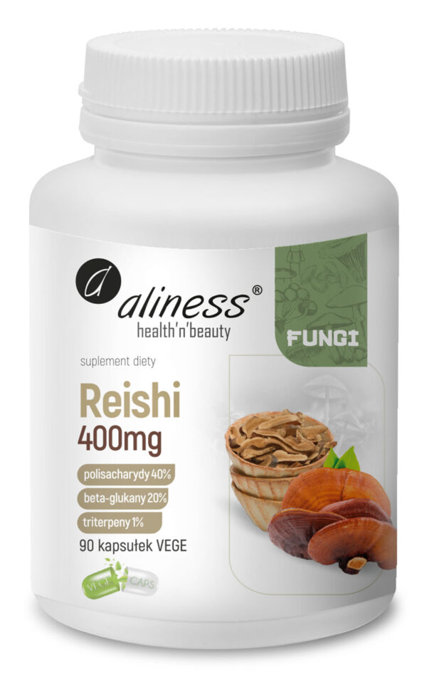 Reishi ekstrakt owocniki 40/20/1 400 mg Aliness – suplement diety w kapsułkach VEGE