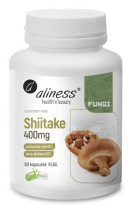 Shiitake ekstrakt 40/20 400 mg – suplement diety Aliness, 90 kapsułek VEGE