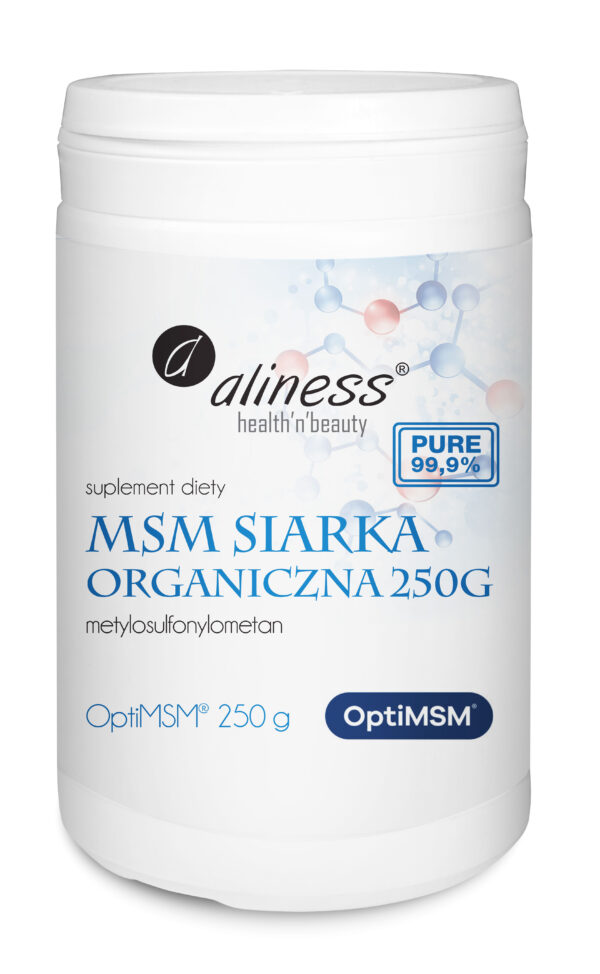 MSM Siarka Organiczna OptiMSM Aliness – suplement diety 250 g proszek