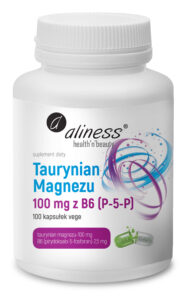 Taurynian Magnezu 100 mg z witaminą B6 P-5-P Aliness – suplement diety