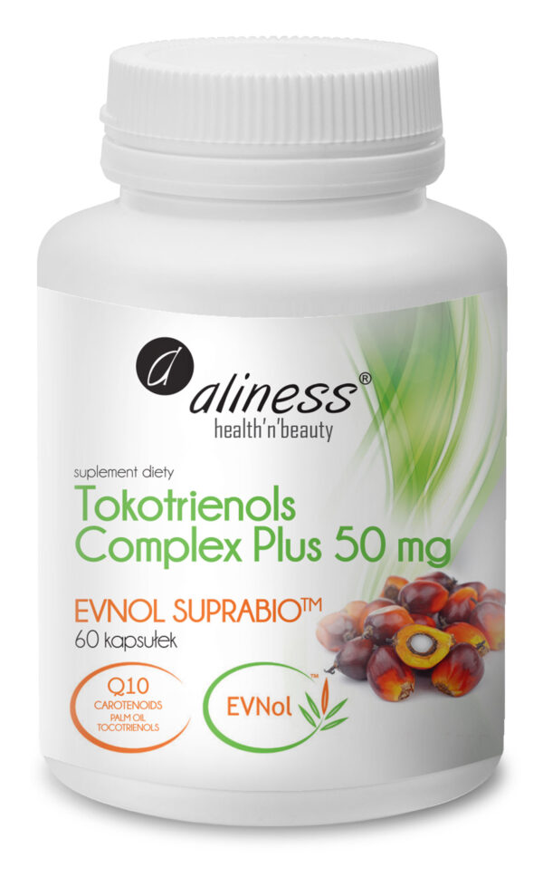 Tokotrienols Complex PLUS 50 mg Aliness EVNOL SUPRABIOTM – suplement diety z naturalną witaminą E i tokotrienolami