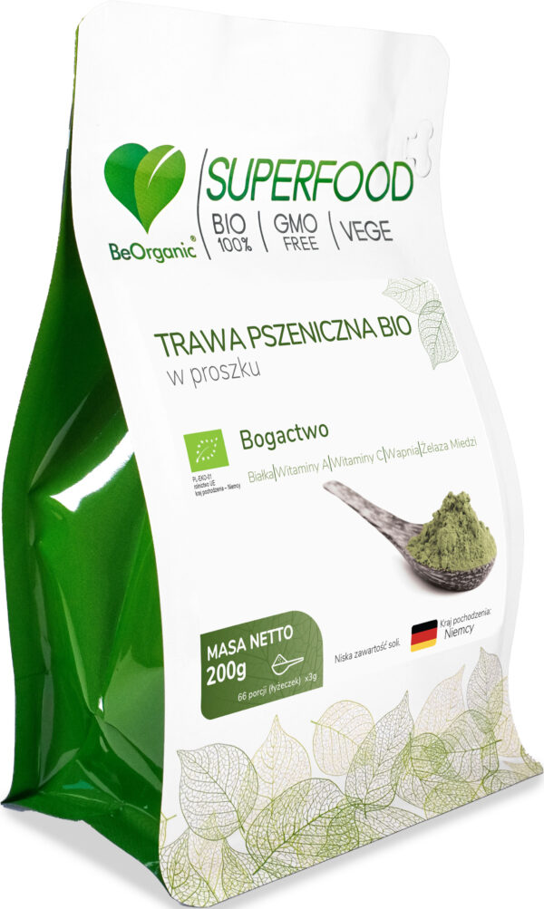Trawa pszeniczna BIO w proszku 200 g – ekologiczny zielony superfood