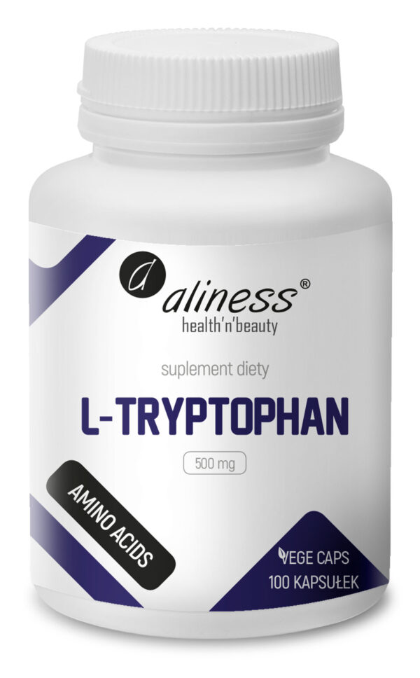 L-Tryptophan 500 mg marki Aliness – suplement diety, 100 kapsułek vege
