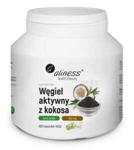Węgiel aktywny z kokosa Aliness Food Grade 200 g – proszek z łupin kokosa