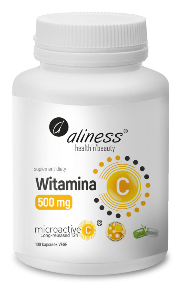 Witamina C 500 mg microactive 12h Aliness – suplement diety w kapsułkach VEGE