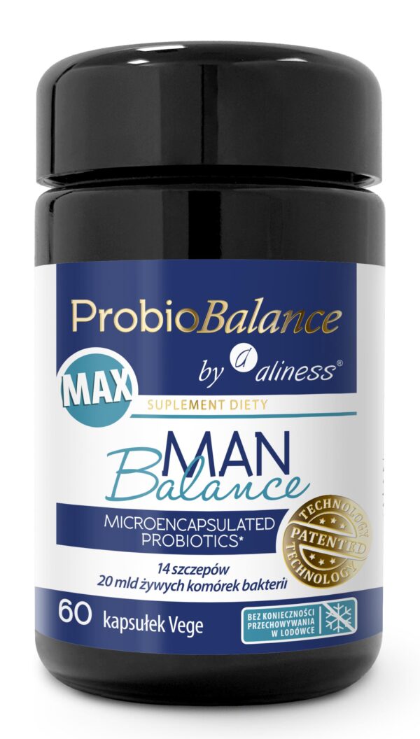 ProbioBalance by Aliness MAN Balance MAX – probiotyk dla mężczyzn, 20 mld bakterii w kapsułce