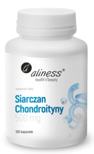 Siarczan Chondroityny 500 mg Aliness – suplement diety wspierający chrząstkę i tkankę łączną, 100 kapsułek.