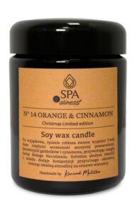 Świeca sojowa Aliness Spa N°14 Christmas Edition – pomarańcza i cynamon