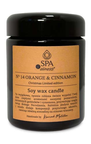 Świeca sojowa Aliness Spa N°14 Christmas Edition – pomarańcza i cynamon