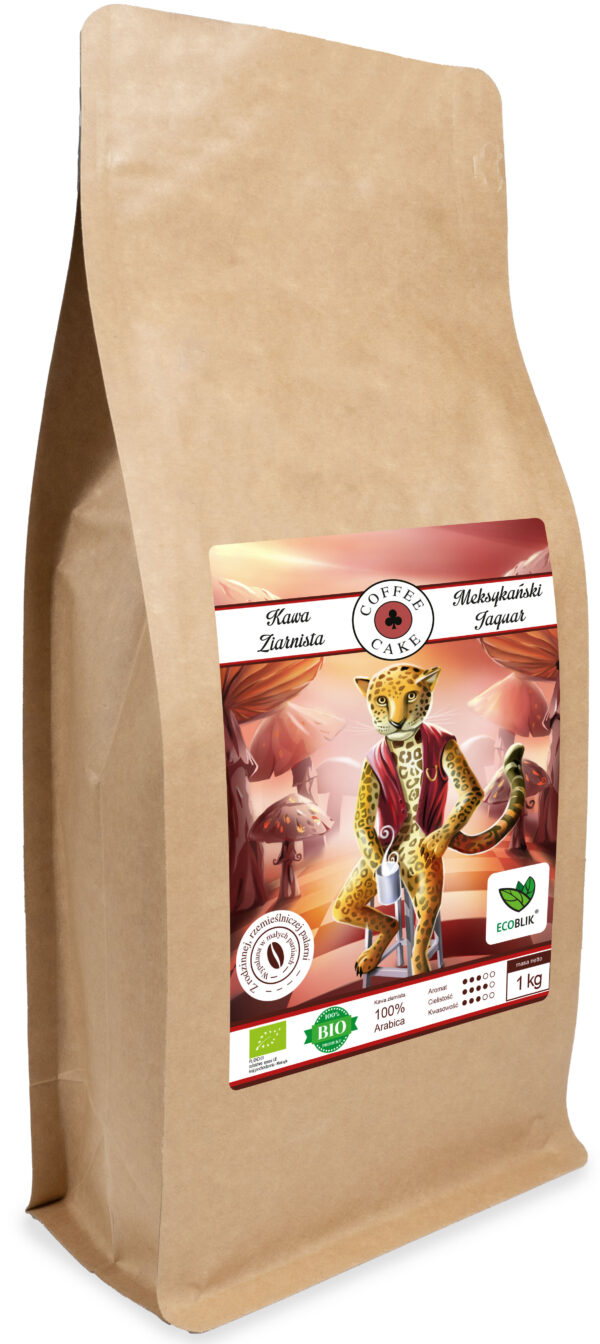 Kawa ziarnista ekologiczna Meksykański Jaguar 1 kg – Arabica BIO z Meksyku