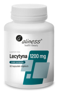 Lecytyna 1200 mg Aliness – naturalne źródło choliny i fosfolipidów, suplement diety, 60 kapsułek