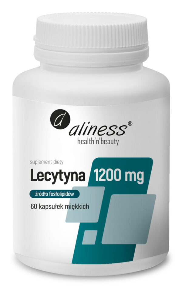 Lecytyna 1200 mg Aliness – naturalne źródło choliny i fosfolipidów, suplement diety, 60 kapsułek