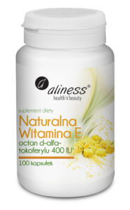 Naturalna Witamina E Aliness – d-alfa-tokoferylu 400 IU, 100 kapsułek