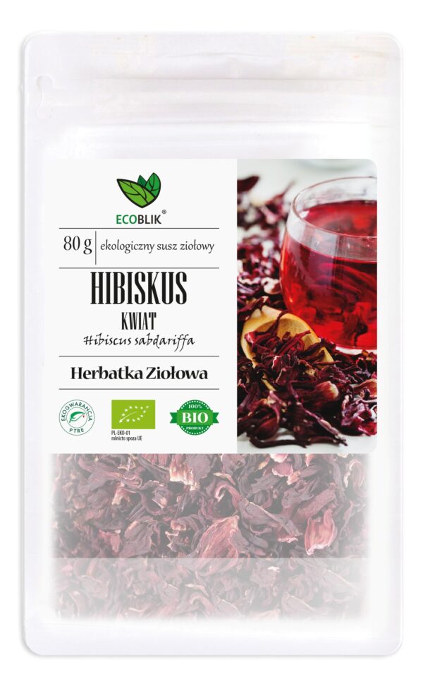 Hibiskus kwiat EKO 80 g – ekologiczny suszony kwiat hibiskusa
