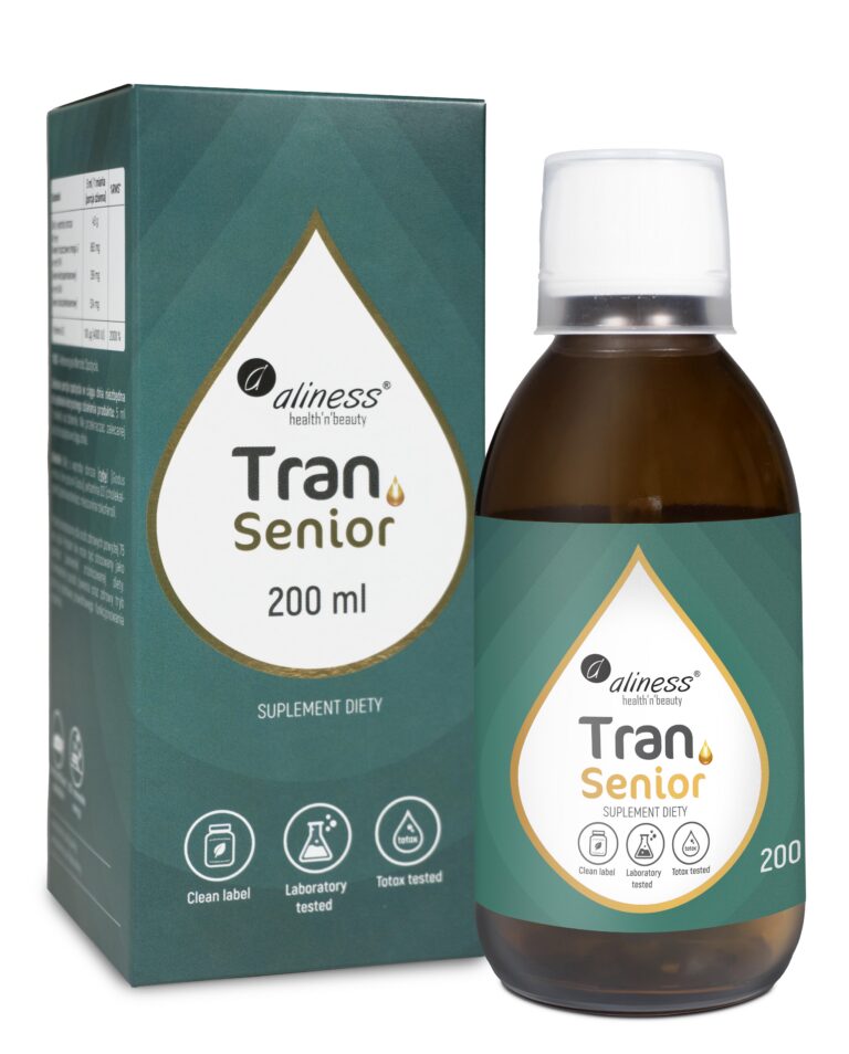 Aliness, Tran (olej z dorsza) SENIOR + D3 4000 IU, 200 ml