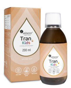 Aliness,Tran (olej z dorsza) KIDS + Wit. A 400 µg,200 ml o smaku pomarańczowym