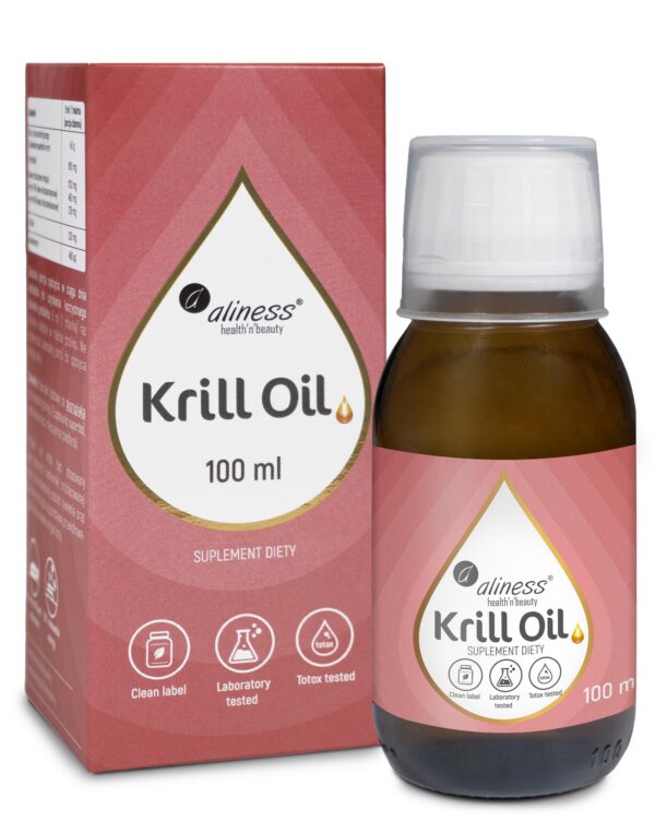 Aliness, Krill Oil Omega 3 z Astaksantyną, 100 ml