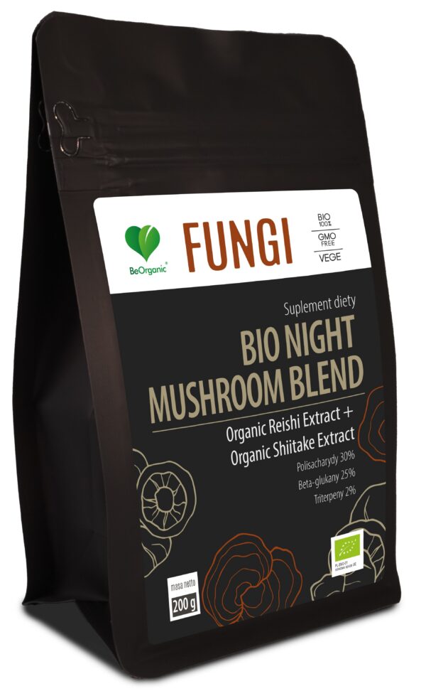 Bio Night Mushroom Blend 200 g z organicznym ekstraktem Reishi i Shiitake
