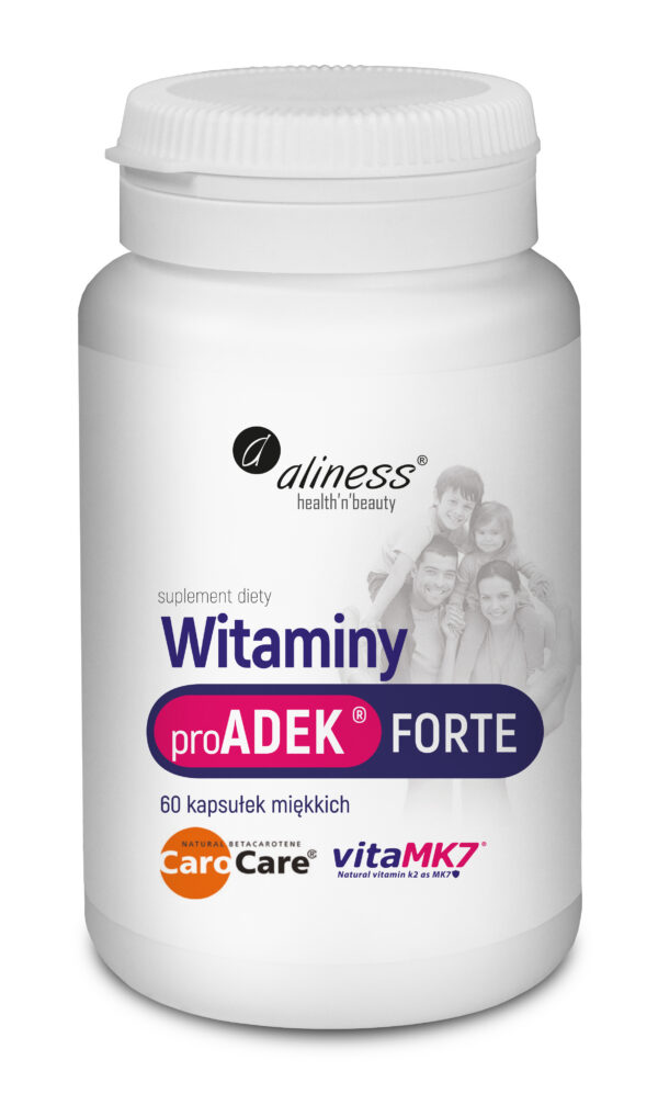 Witaminy ProADEK FORTE Aliness – naturalne witaminy A, D, E, K, 60 kapsułek