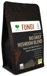 Bio Daily Mushroom Blend 200 g z organicznym ekstraktem Lion’s Mane i Cordyceps